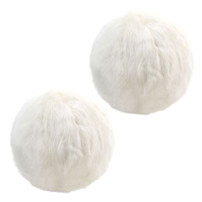 Coussin rond en fausse fourrure icon (lot de 2)