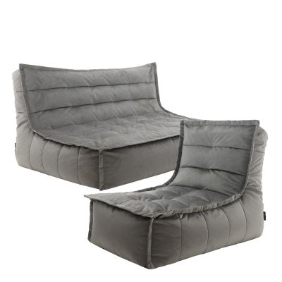 Canapé pouf et méridienne pouf en velours icon Kota