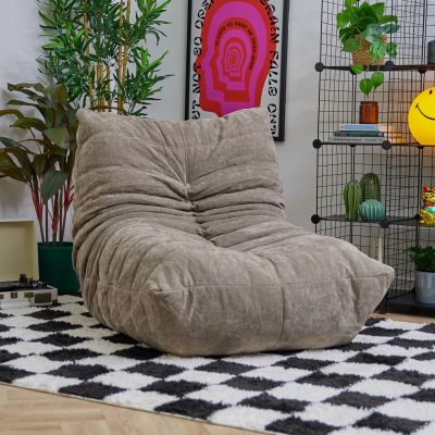 Siège d'appoint en tissu chenille garni de mousse Icon Enzo, gris