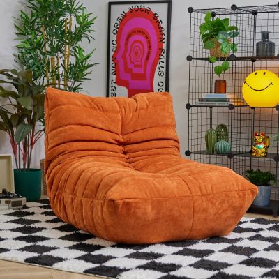 Siège d'appoint en tissu chenille garni de mousse Icon Enzo, gris