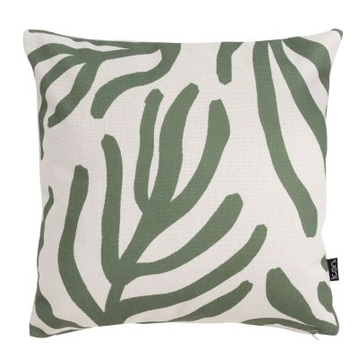 Coussin d'intérieur et d'extérieur à motif abstrait et feuille d'Icon, multicolore