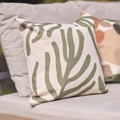 Coussin d'intérieur et d'extérieur à motif abstrait et feuille d'Icon, multicolore