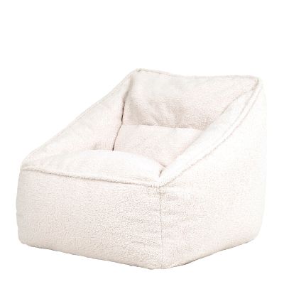 Fauteuil pouf en tissu borg Natalia