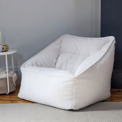 Fauteuil pouf en tissu borg Natalia