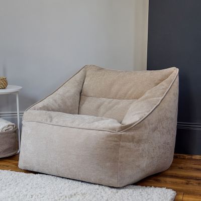 Fauteuil pouf en tissu chenille icon Natalia