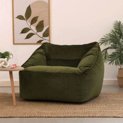 Fauteuil pouf en velours icon Natalia