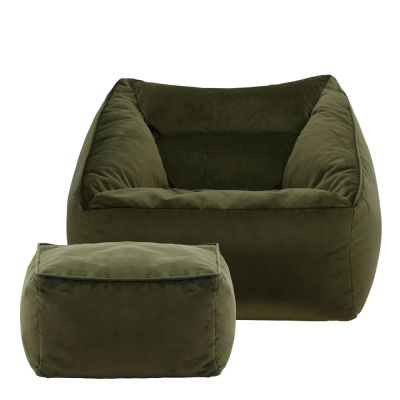 Fauteuil pouf en velours icon Natalia