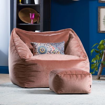 Fauteuil pouf en velours icon Natalia