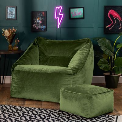 Fauteuil pouf en velours icon Natalia