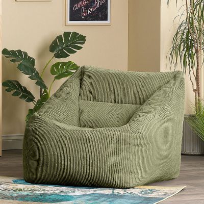 Fauteuil pouf en velours côtelé icon Morgan