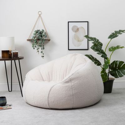 Fauteuil pouf en molleton icon Sherpa, Naturel