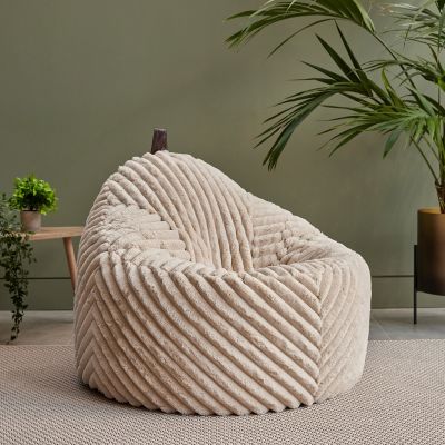 Pouf cocon en fausse fourrure côtelée icon