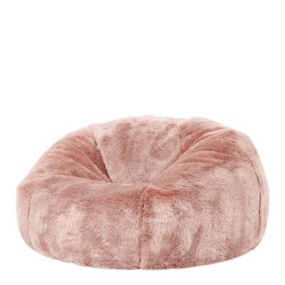 Pouf classique en fausse fourrure icon Hacienda, Rose