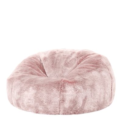 Pouf classique en fausse fourrure icon Hacienda, Rose