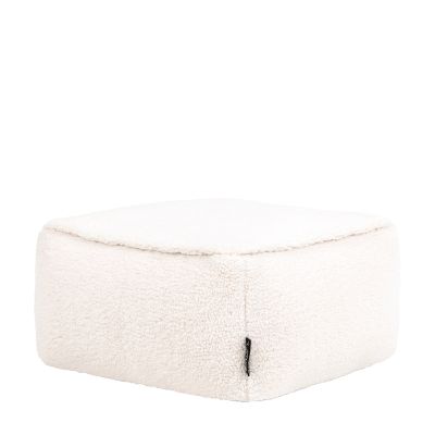 Repose-Pieds en tissu borg Amara, naturel