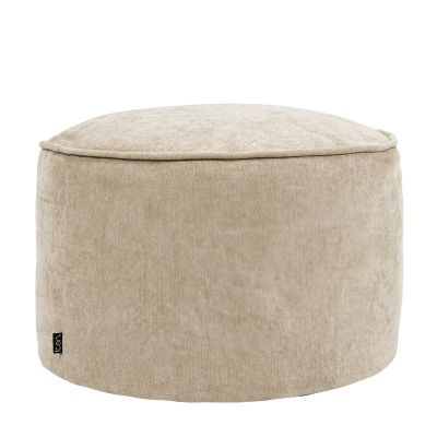 Repose-pieds rond en tissu chenille icon Milano, naturel