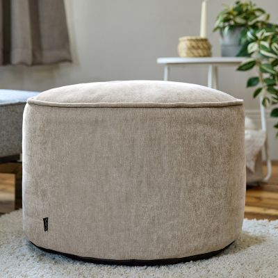 Repose-pieds rond en tissu chenille icon Milano