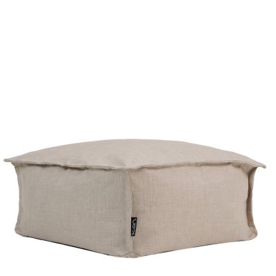 Grand repose-pieds carré en tissu imperméable Icon Vita, beige