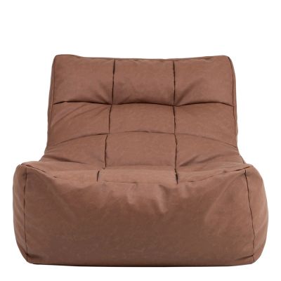 Pouf inclinable en similicuir Lorenzo, Marron