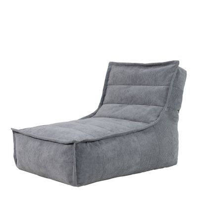 Pouf méridienne en velours côtelé icon Otto, Gris Anthracite