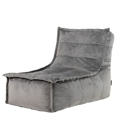 Fauteuil pouf en velours icon Dolce, Gris Anthracite