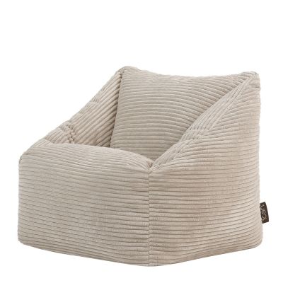 Fauteuil pouf en velours côtelé pour enfant icon Morgan, Naturel
