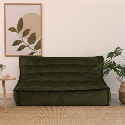 Canapé pouf et méridienne pouf en velours icon Kota