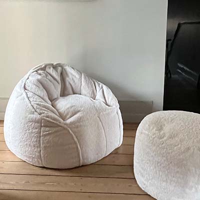 icon Fauteuil pouf en molleton icon Sherpa, Naturel / Salon